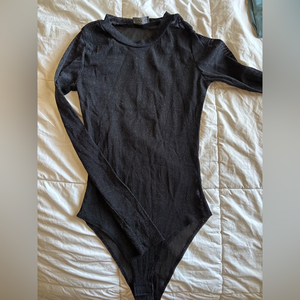 Sheer black bodysuit